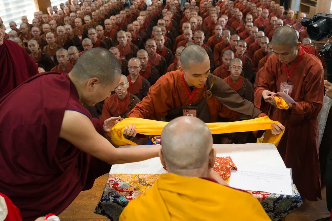 Offering traditional gifts to His Holiness