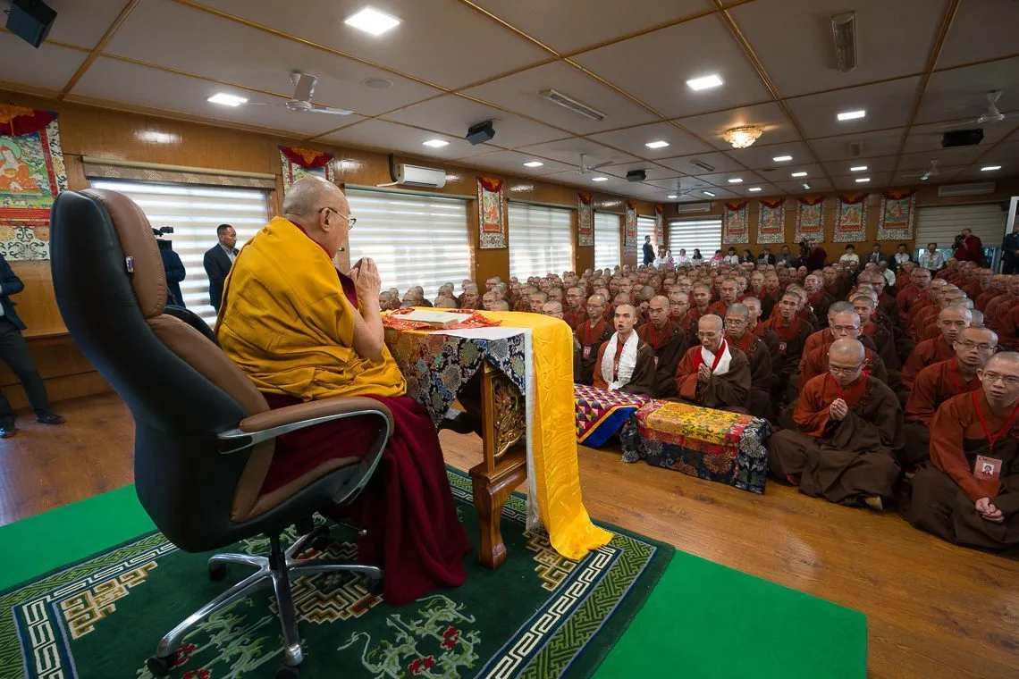 His Holiness participating in recitation